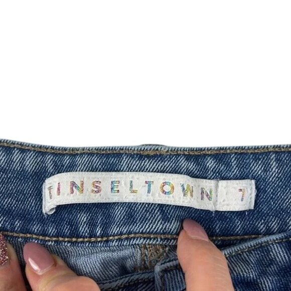 Tinseltown Shorts High Rise Distress Juniors Size 7 - Picture 5 of 7